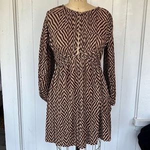 Brown printed dress